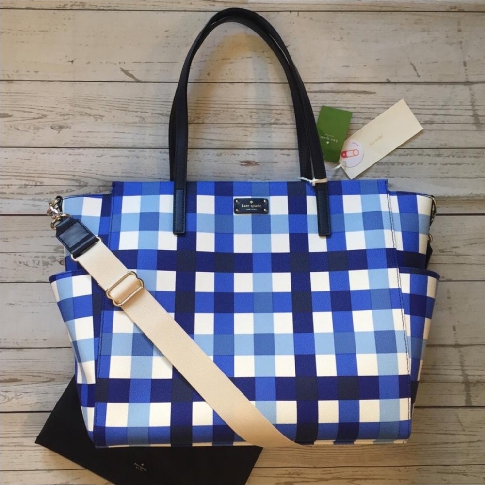 Kate spade gingham blue diaper bag.